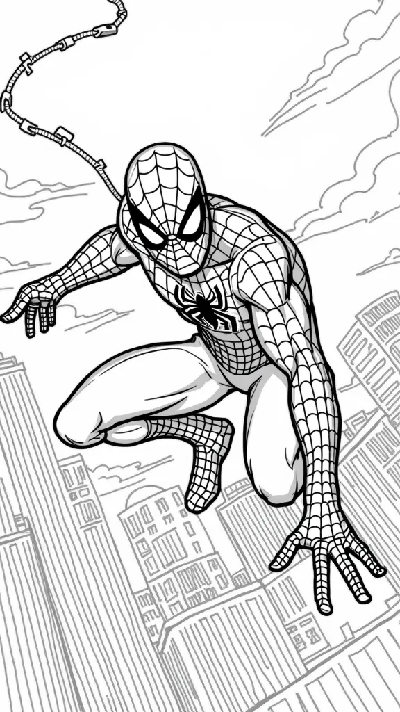 coloring page of spiderman